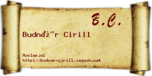 Budnár Cirill névjegykártya